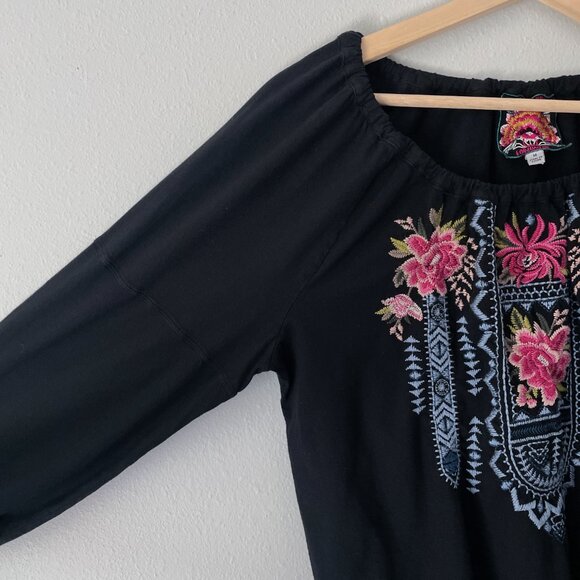 Johnny Was Davis Peasant Blouse Size M Boho Floral Embroidered - Picture 7 of 11